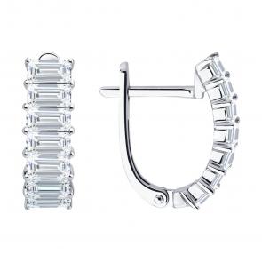 Серьги из белого золота SOKOLOV с бриллиантом выращенным 1022511-3-5 фото