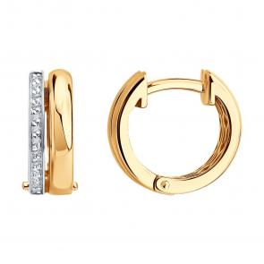 Золотые серьги SOKOLOV с бриллиантом 1022512 фото