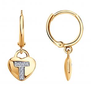 Золотые серьги SOKOLOV с бриллиантом 1022513 фото