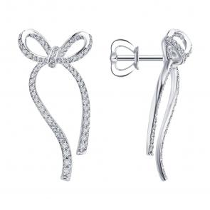 Золотые серьги SOKOLOV с бриллиантом 1022514-3 фото