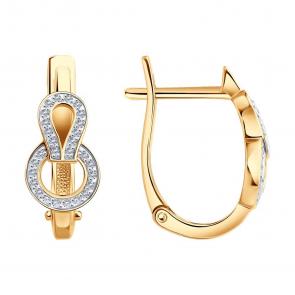 Золотые серьги SOKOLOV с бриллиантом 1022528 фото