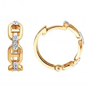 Золотые серьги SOKOLOV с бриллиантом 1022534 фото