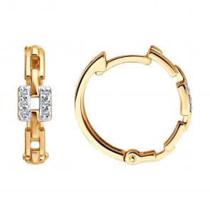 Золотые серьги SOKOLOV с бриллиантом 1022537 фото