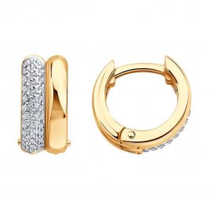 Золотые серьги SOKOLOV с бриллиантом 1022539 фото