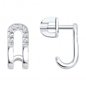 Золотые серьги SOKOLOV с бриллиантом 1022545-3 фото