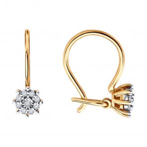 Золотые серьги SOKOLOV с бриллиантом 1022547 фото