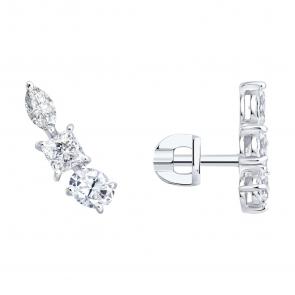 Золотые серьги SOKOLOV с бриллиантом выращенным 1022549-3-5 фото