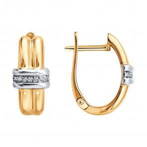 Золотые серьги SOKOLOV с бриллиантом 1022550 фото