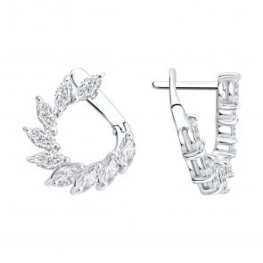 Золотые серьги SOKOLOV с бриллиантом выращенным 1022557-3-5 фото