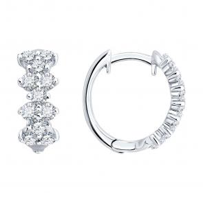 Серьги из белого золота SOKOLOV с бриллиантом выращенным 1022558-3-5 фото