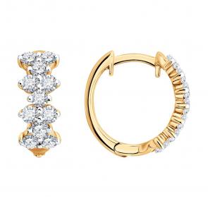 Золотые серьги SOKOLOV с бриллиантом выращенным 1022558-5 фото