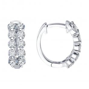 Золотые серьги SOKOLOV с бриллиантом выращенным 1022564-3-5 фото