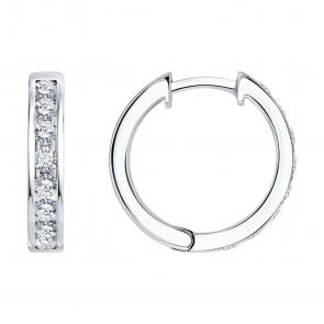 Золотые серьги SOKOLOV с бриллиантом выращенным 1022568-3-5 фото