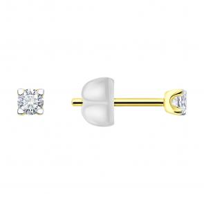 Золотые серьги SOKOLOV с бриллиантом выращенным 1022574-2-5 фото