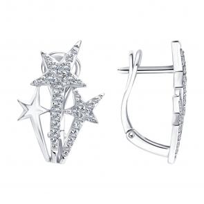 Золотые серьги SOKOLOV с бриллиантом 1022585-3 фото