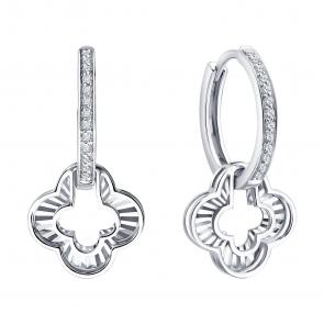 Золотые серьги SOKOLOV с бриллиантом 1022586-3 фото