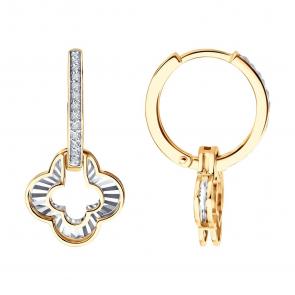 Золотые серьги SOKOLOV с бриллиантом 1022586 фото