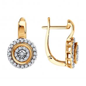 Золотые серьги SOKOLOV с бриллиантом 1022605 фото