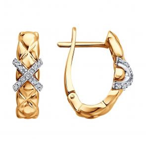 Золотые серьги SOKOLOV с бриллиантом 1022608 фото