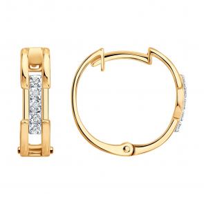 Золотые серьги SOKOLOV с бриллиантом 1022622 фото