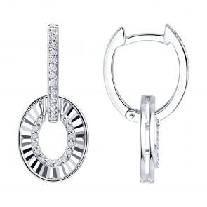 Золотые серьги SOKOLOV с бриллиантом 1022629-3 фото