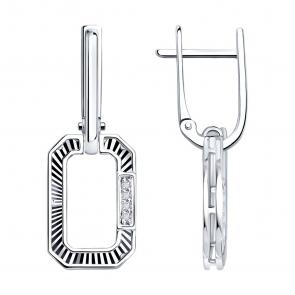 Золотые серьги SOKOLOV с бриллиантом 1022642-3 фото