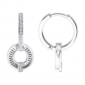 Золотые серьги SOKOLOV с бриллиантом 1022649-3 фото