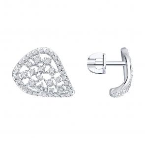 Золотые серьги SOKOLOV с бриллиантом выращенным 1022650-3-5 фото