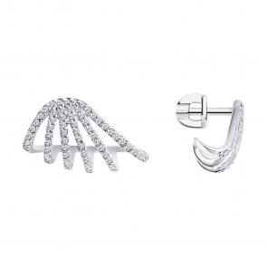 Золотые серьги SOKOLOV с бриллиантом 1022651-3 фото