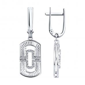 Золотые серьги SOKOLOV с бриллиантом 1022657-3 фото