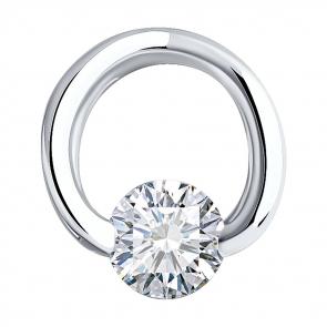 Подвеска из белого золота SOKOLOV с бриллиантом выращенным 1030052-5 фото