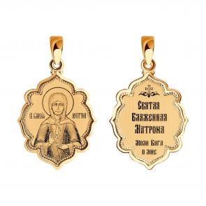 Золотая подвеска-иконка Святая блаженная Матрона SOKOLOV с эмалью 103017 фото