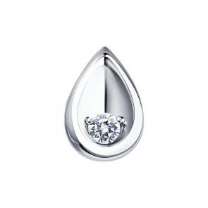Подвеска из белого золота SOKOLOV с бриллиантом 1030177 фото