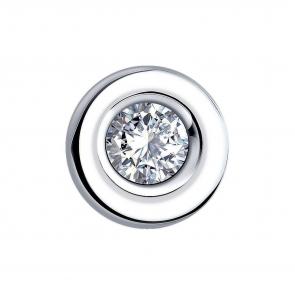 Подвеска из белого золота SOKOLOV с бриллиантом выращенным 1030343-5 фото