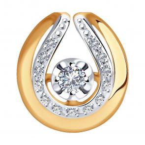 Золотая подвеска SOKOLOV с бриллиантом 1030592 фото