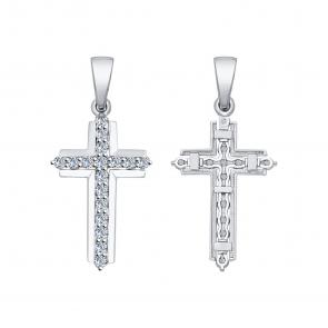 Подвеска из белого золота SOKOLOV с бриллиантом 1030623 фото