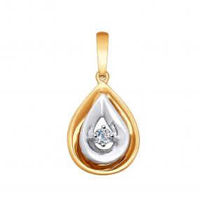 Золотая подвеска SOKOLOV с бриллиантом 1030706 фото