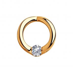 Золотая подвеска SOKOLOV с бриллиантом 1030719 фото