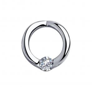 Подвеска из белого золота SOKOLOV с бриллиантом 1030720 фото