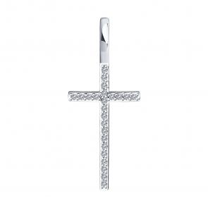 Подвеска из белого золота SOKOLOV с бриллиантом 1030828 фото