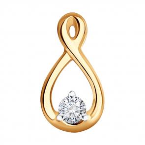 Золотая подвеска-трансформер SOKOLOV с черным и белым бриллиантом 1030855 фото