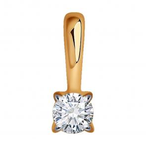 Золотая подвеска SOKOLOV с бриллиантом 1030856 фото