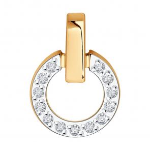 Золотая подвеска SOKOLOV с бриллиантом 1030868 фото