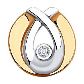 Золотая подвеска SOKOLOV с бриллиантом 1030871 фото