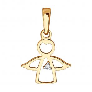 Золотая подвеска SOKOLOV с бриллиантом 1030878 фото