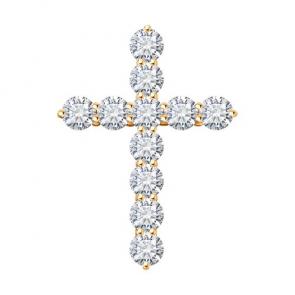 Золотая подвеска SOKOLOV с бриллиантом 1030881 фото