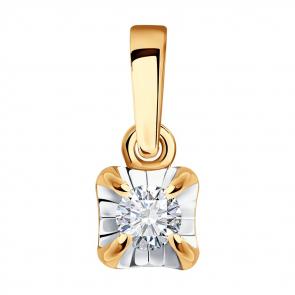 Золотая подвеска SOKOLOV с бриллиантом 1030886 фото