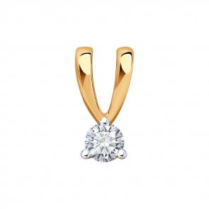 Золотая подвеска SOKOLOV с бриллиантом 1030887 фото