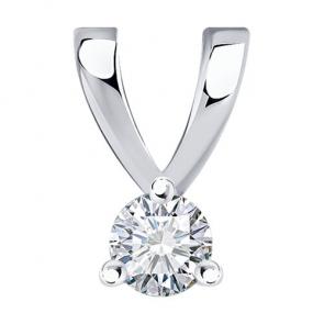 Подвеска из белого золота SOKOLOV с бриллиантом 1030889-3-66 фото