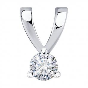 Подвеска из белого золота SOKOLOV с бриллиантом 1030889-3 фото